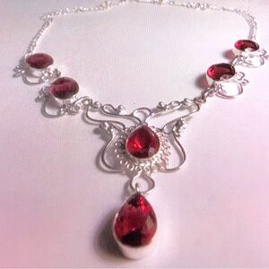 Garnet 925 Sterling Silver Necklace